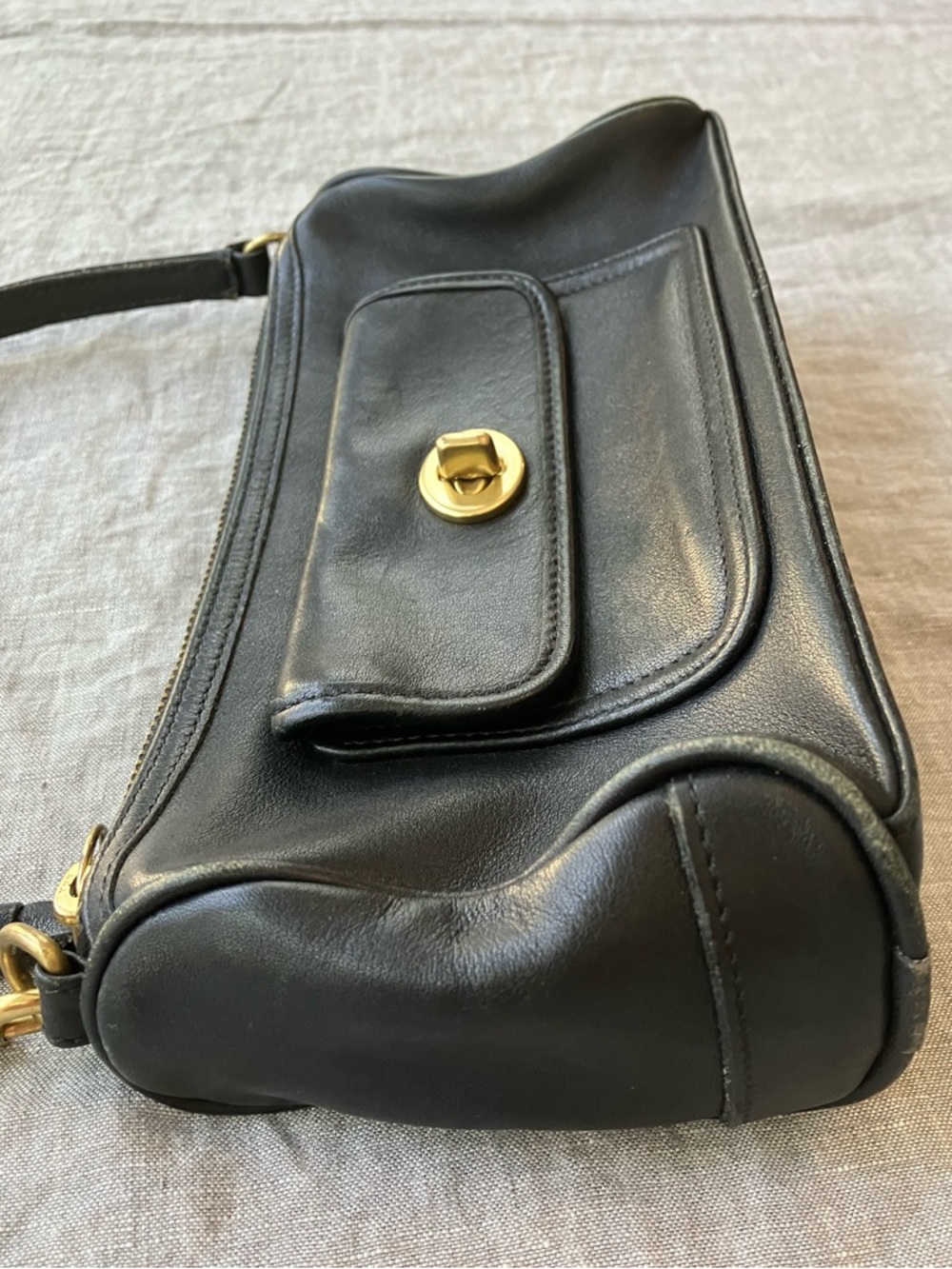 Vintage Y2K Coach Demi Baguette Purse in Black Leather - Picture 7 of 7